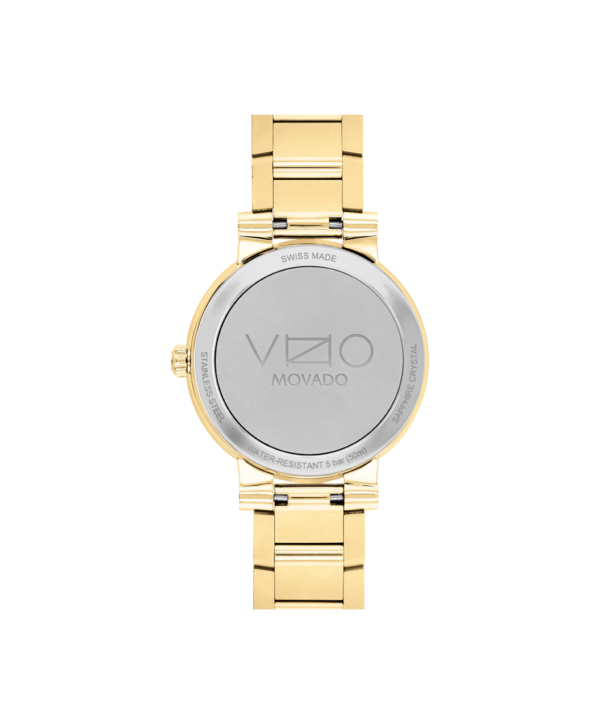 Movado Vizio Yellow Gold PVD Bracelet Watch- 0607636 back