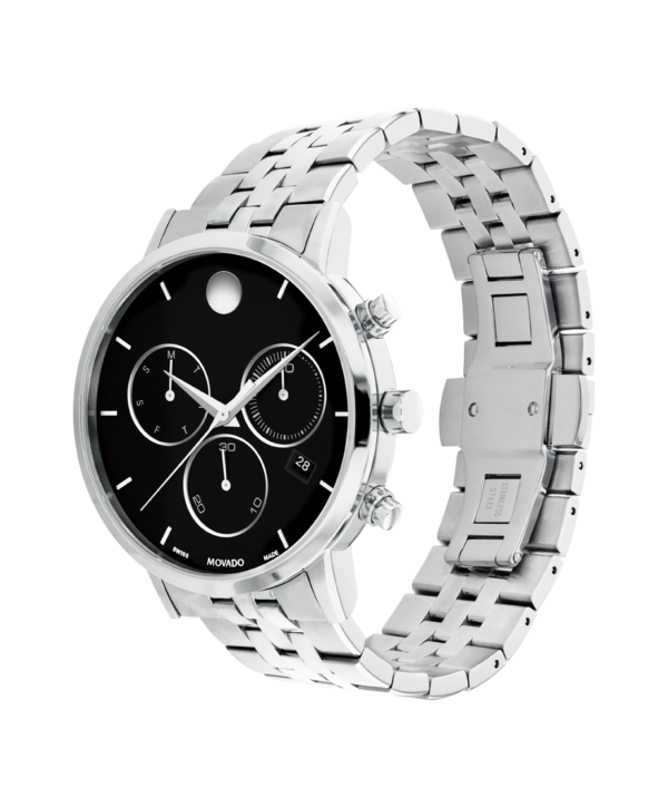 Movado Museum Classic Black Chronograph Watch - 0607776 Sides