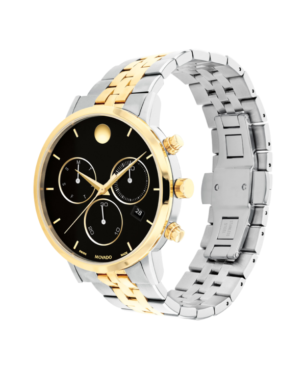 Movado Museum Classic Black Chronograph Watch - 0607777 Sides