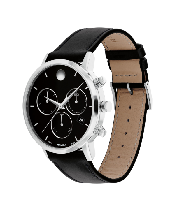 Movado Museum Classic Luxurious Black Watch - 0607778 sides