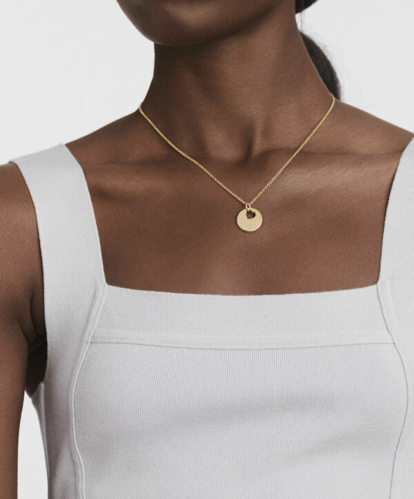 Movado Heart on Chain Necklace - 1840008 Neck View