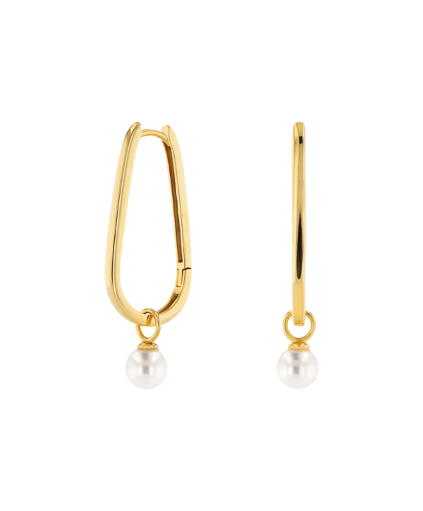 Movado Gold Vermeil Pearl Teardrop Hoop Earring - 1840131 3