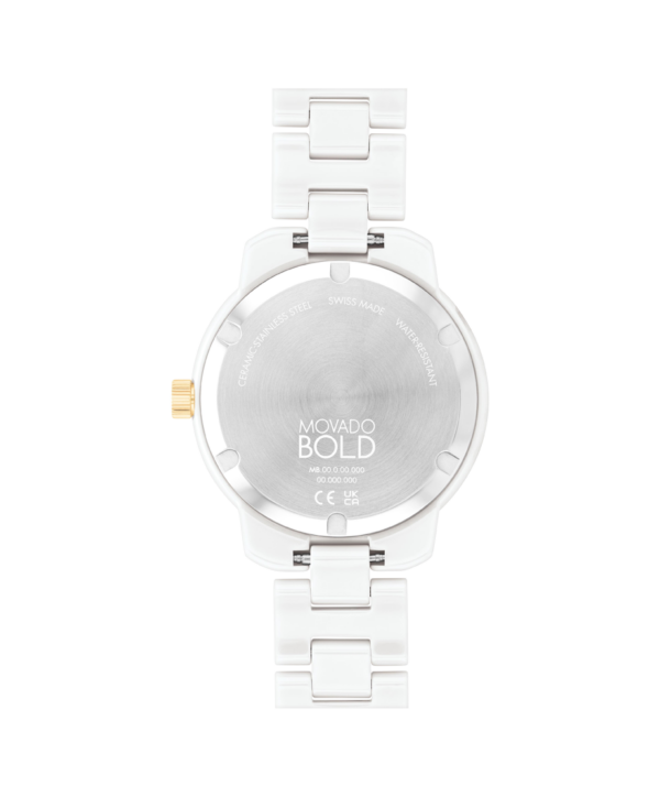 Movado Bold Verso White Ceramic Bracelet Watch - 3600934 back