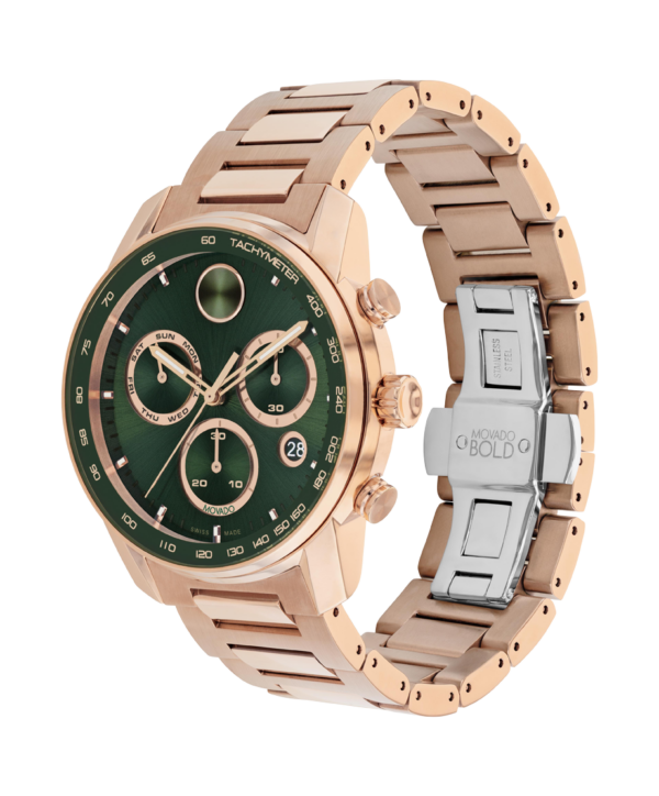 Movado BOLD Verso Green Chronograph Watch - 3601082 Sides