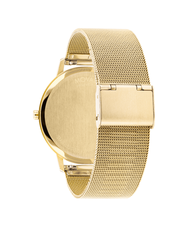 Movado Face Yellow Gold Ion-Plated Watch - 3640007 Back Side