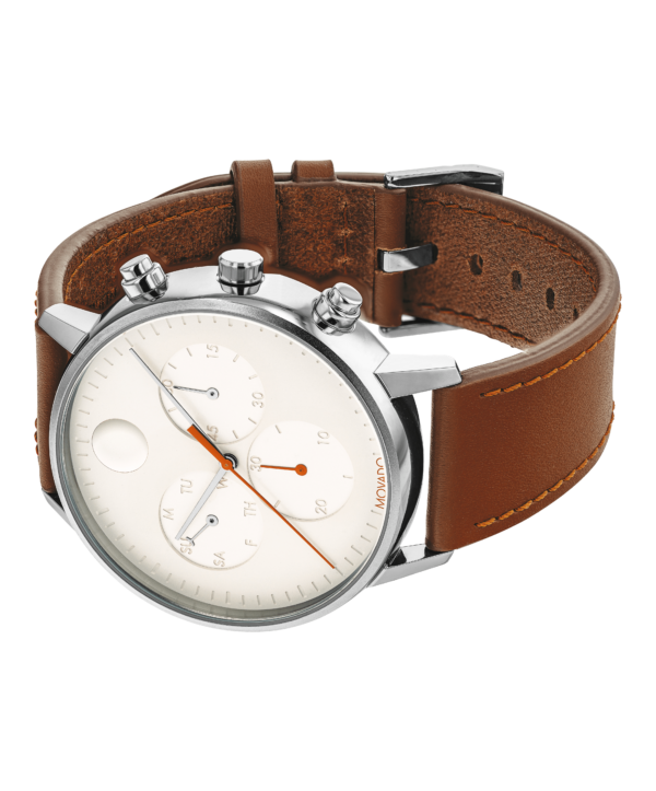 Movado Face Brown Watch - 3640037 Rolled View