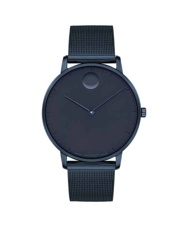 Movado Face Cool Monochrome Navy Blue Watch - 3640114