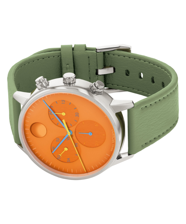 Movado Face Bright Orange Dial Watch - 3640138 Rolled View