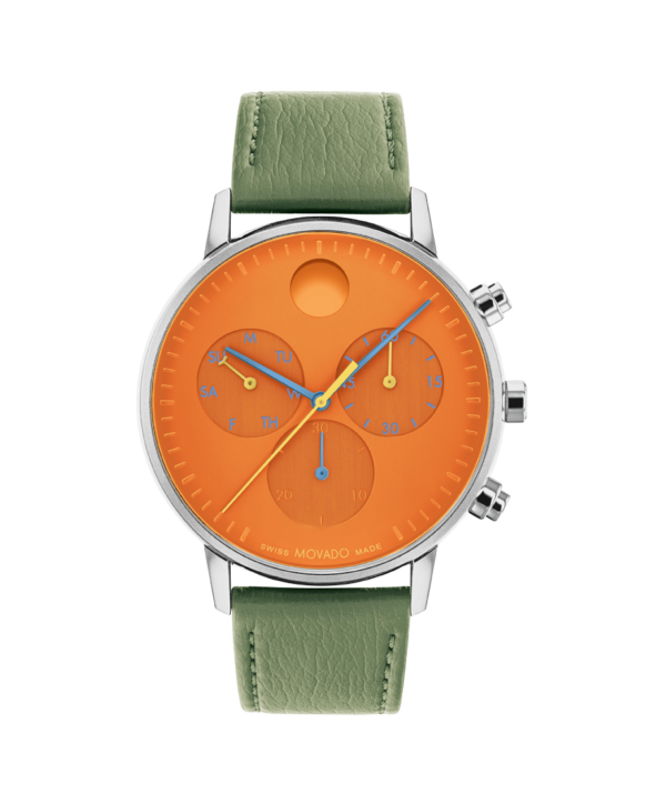 Movado Face Bright Orange Dial Watch - 3640138