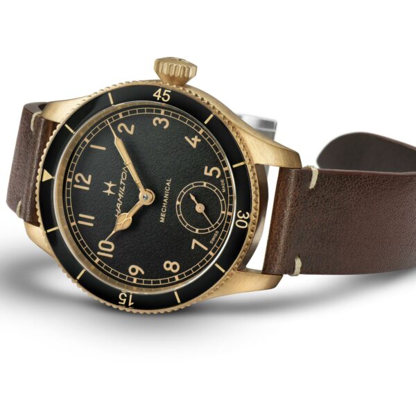Hamilton Khaki Pilot Pioneer Bronze Watch rolled view