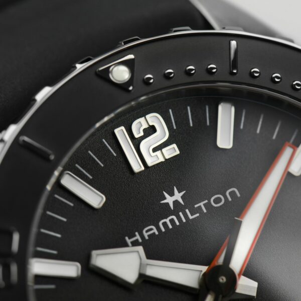 Hamilton Khaki Navy Frogman Automatic Watch dial detail