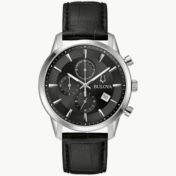 Bulova Sutton Men's Chronograph Date Black Watch - 96B403