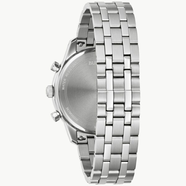 Bulova Men's Chronograph Sutton Silver-Tone Watch - 96B404 Back