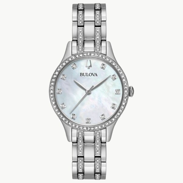 Bulova Women Crystal Silver-tone Watch - 96X145
