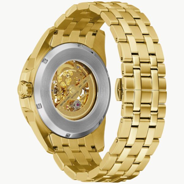 Bulova Men's Sutton Skeleton Automatic Gold-Tone Watch - 97A162 Back