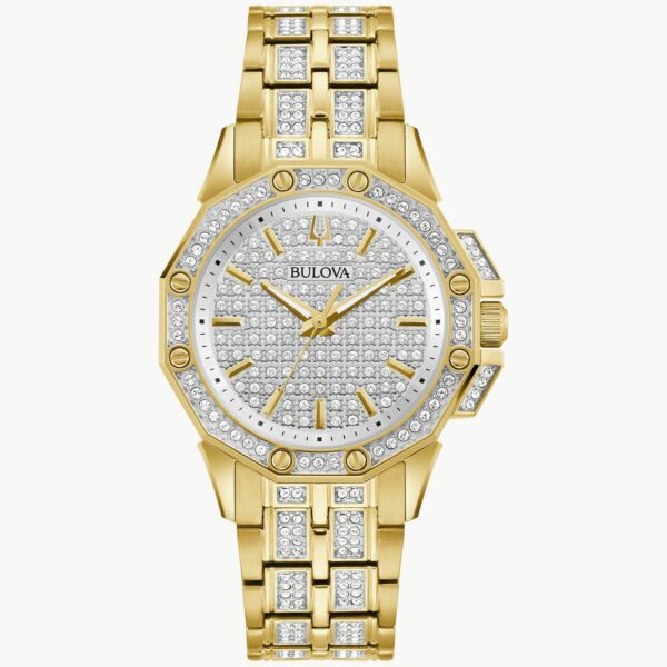 Bulova Octava Crystal Gold And Silver-tone Watch - 98L302