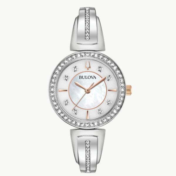 Bulova Women's Crystal Silver-tone Stainless Steel Watch - 98X121