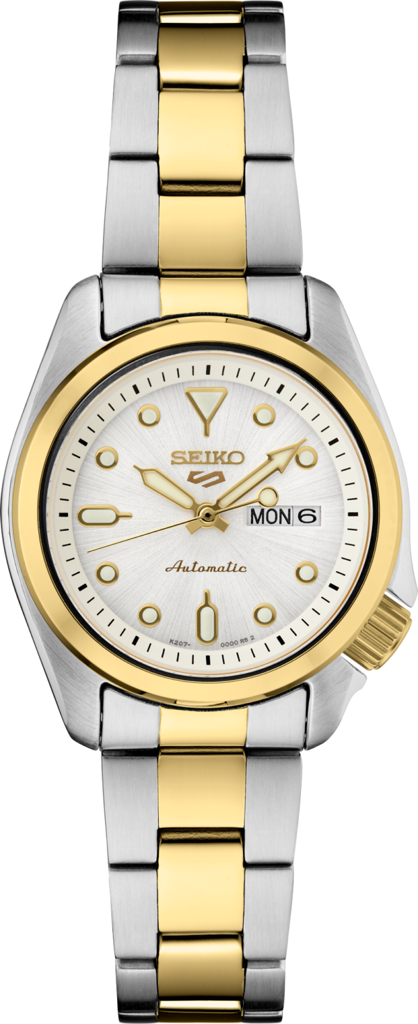 Seiko 5 Sports White Dial Two-Tone Watch