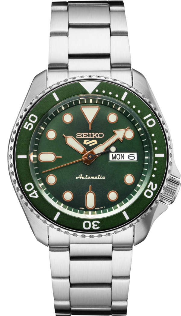 Seiko 5 Sports Green Dial With Rose Gold Accents Watch
