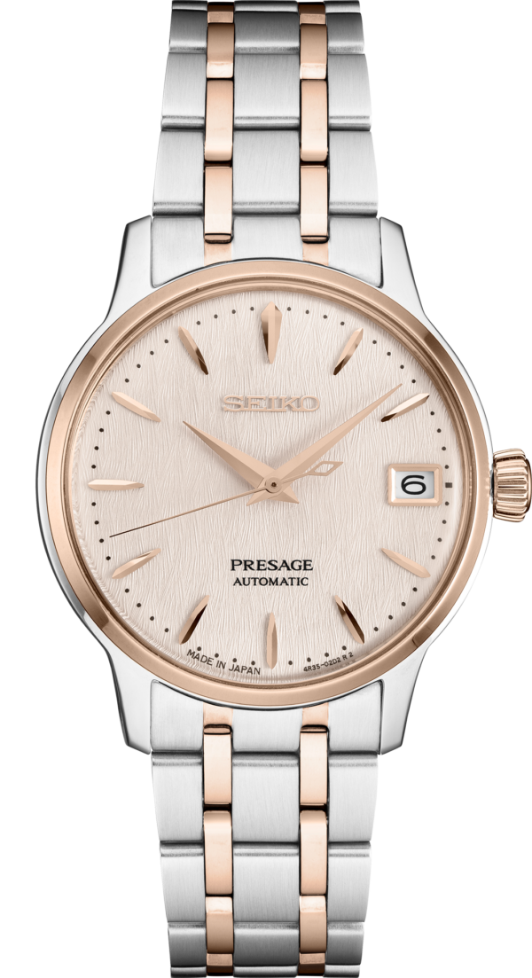 Seiko Presage Cocktail Time With Pressed Pattern And Gloss Finish Pink Dial Watch