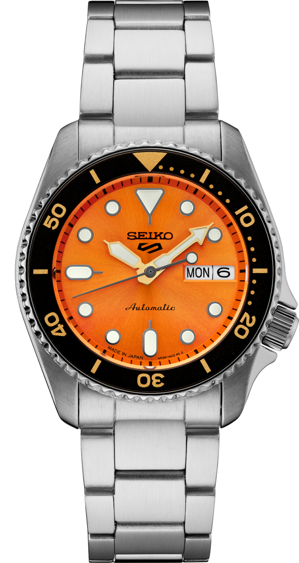 Seiko 5 Sports With Vibrant Orange Sunray Dial Watch