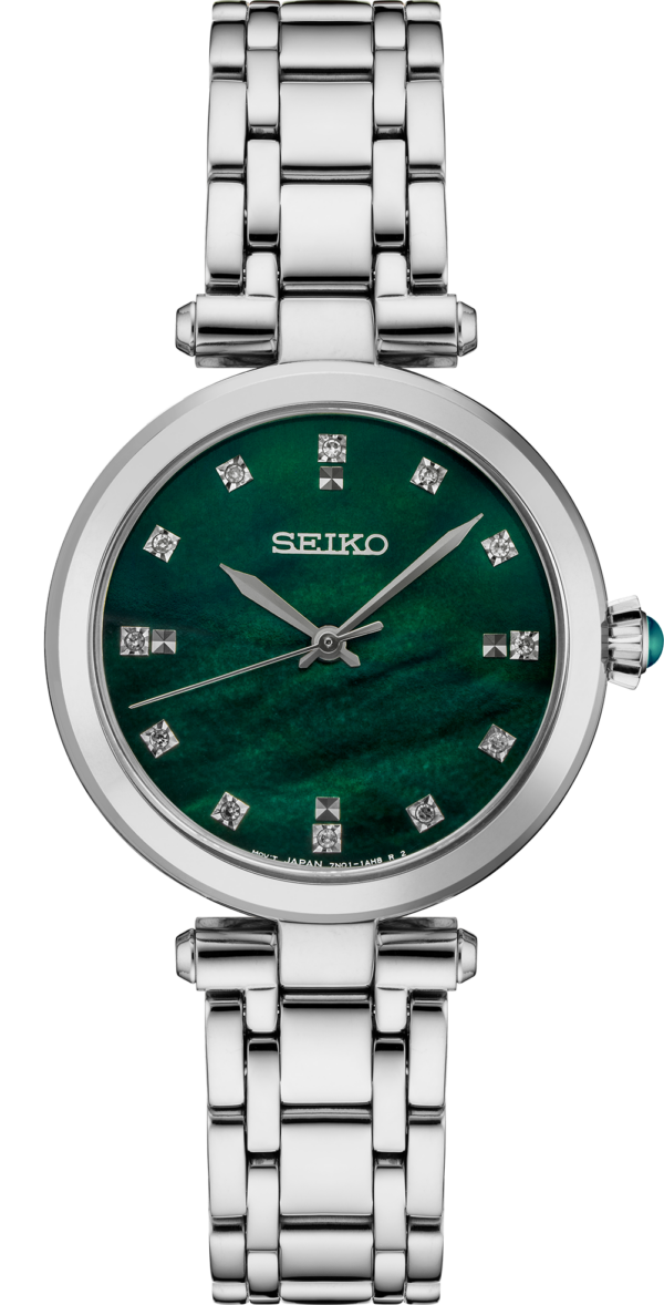 SEIKO Diamonds Green Mother of Pearl Watch - SRZ535