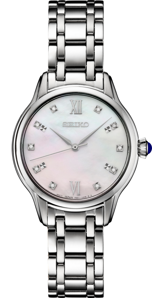 SEIKO Diamonds Shimmering Mother-of-Pearl Dial Watch - SRZ537