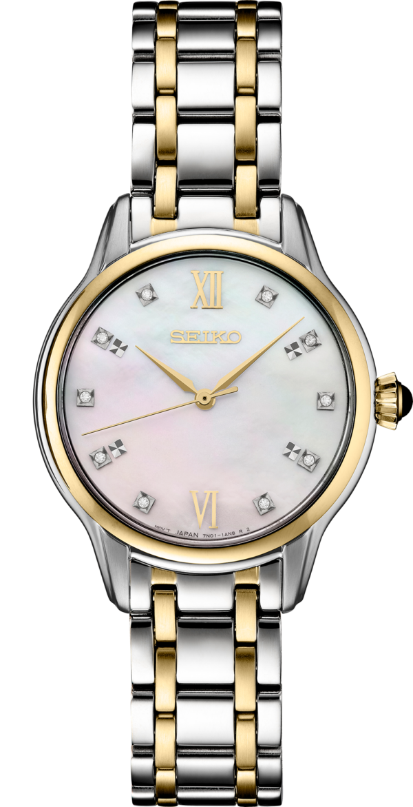 SEIKO Diamonds Gold Two- Tone Finish Watch - SRZ540