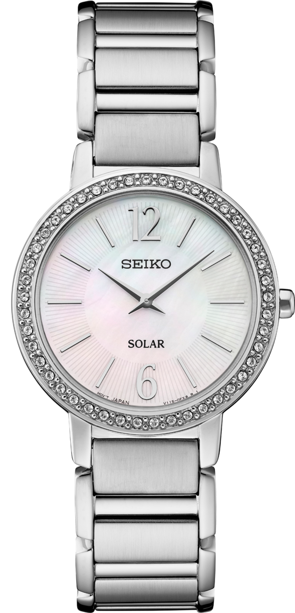Seiko Solar Mother of Pearl Dial Ladies Watch - SUP467