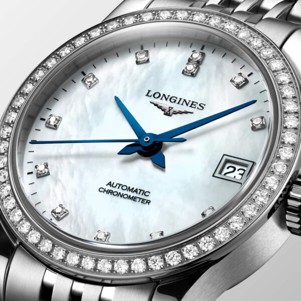 Longines Record Sapphire Crystal Watch - L2.320.0.87.6 Dial Detail