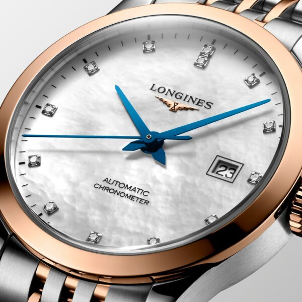 Longines Record Automatic Diamond Watch - L2.321.5.87.7 Dial close view