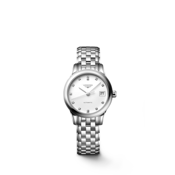 Longines White Automatic Flagship Watch - L4.274.4.27.6