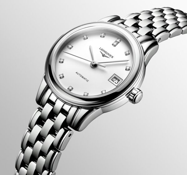 Longines White Automatic Flagship Watch - L4.274.4.27.6 Sides