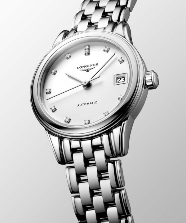 Longines White Automatic Flagship Watch - L4.274.4.27.6 Dial view