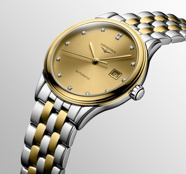 Longines Flagship Automatic Diamond Watch - L4.374.3.37.7 Sides