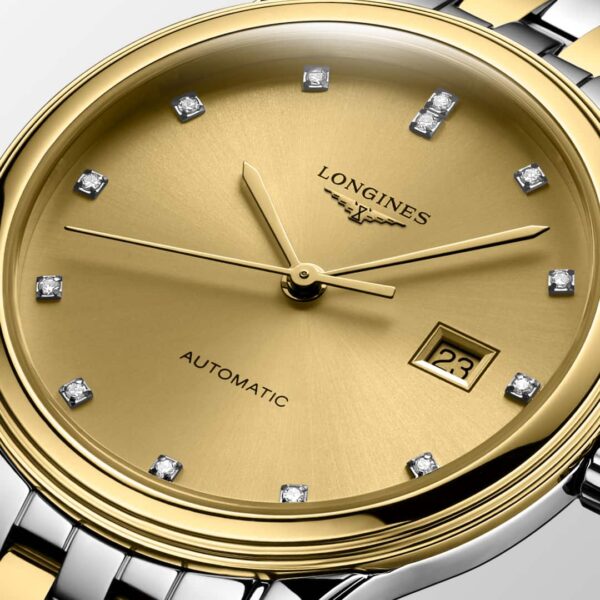 Longines Flagship Automatic Diamond Watch - L4.374.3.37.7 Dial Detail