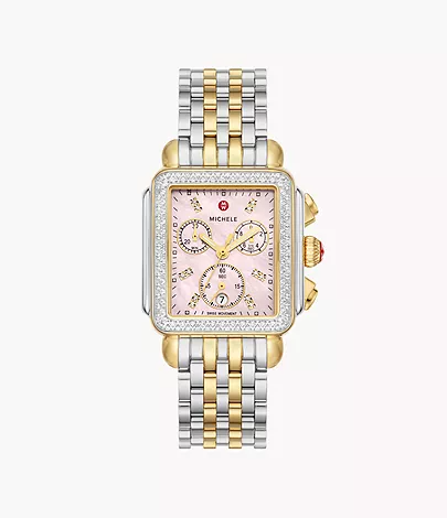 Michele Deco Two-Tone 18K Gold-Plated Diamond Watch MWW06A000796