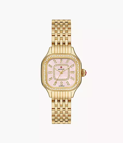 Michele Meggie 18K Gold-Plated Diamond Watch MWW33B000007