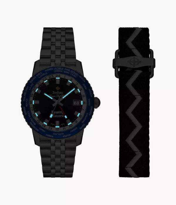 Zodiac x Rowing Blazers Super Sea Wolf GMT World Time Automatic Watch ZO9414 - Dark Glow
