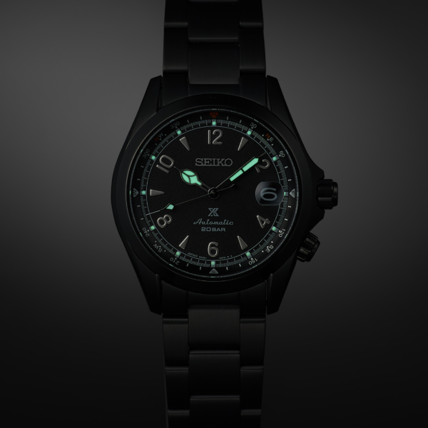 Seiko Prospex Alpinist Black Series Limited Edition Men's Automatic Watch Lighting View