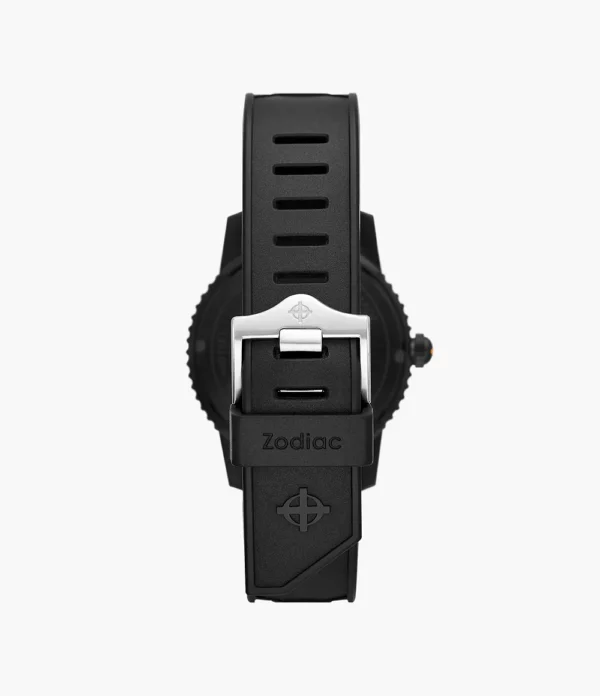 Zodiac Super Sea Wolf 53 Compression Automatic Black Rubber SS Watch ZO9289 - Back