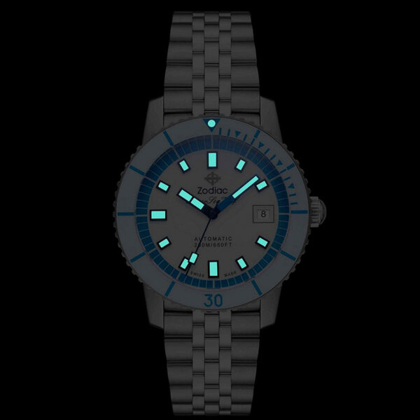 Zodiac Super Sea Wolf Automatic Stainless Steel Watch ZO9291 - Night Glow