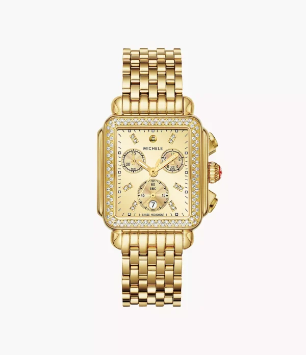 Deco Diamond High Shine 18K Gold-Plated Watch - MWW06A000806