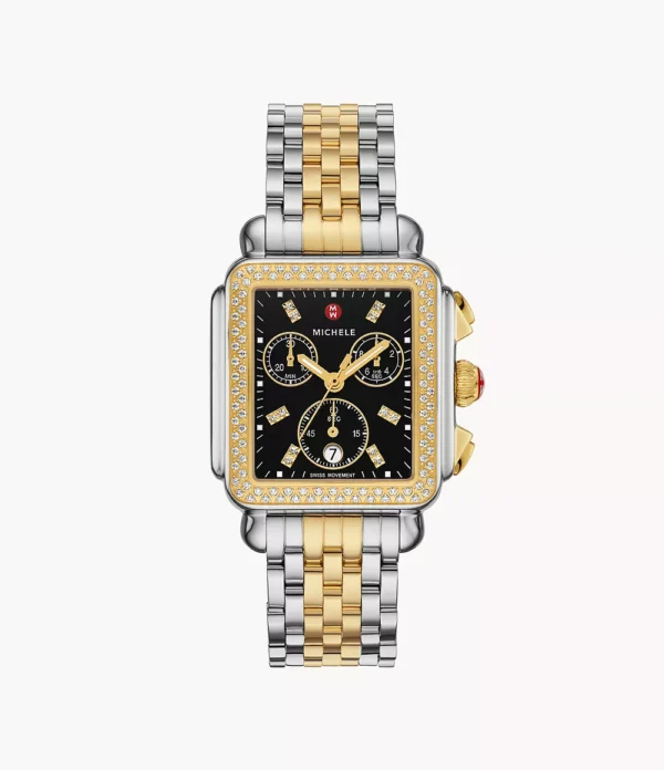 Deco Two-Tone 18K Gold-Plated Diamond Watch - MWW06A000808