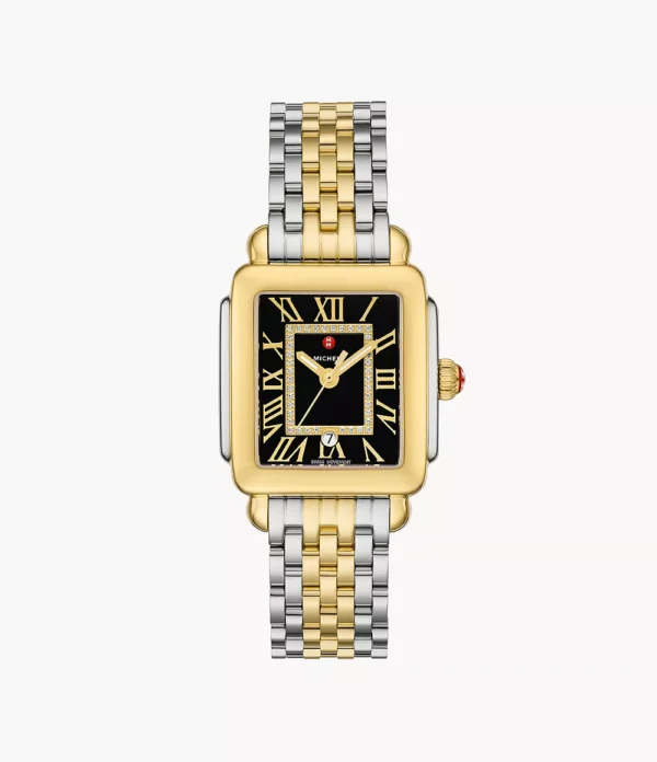 Deco Madison Mid Two-Tone 18K Gold-Plated Diamond Watch - MWW06G000045