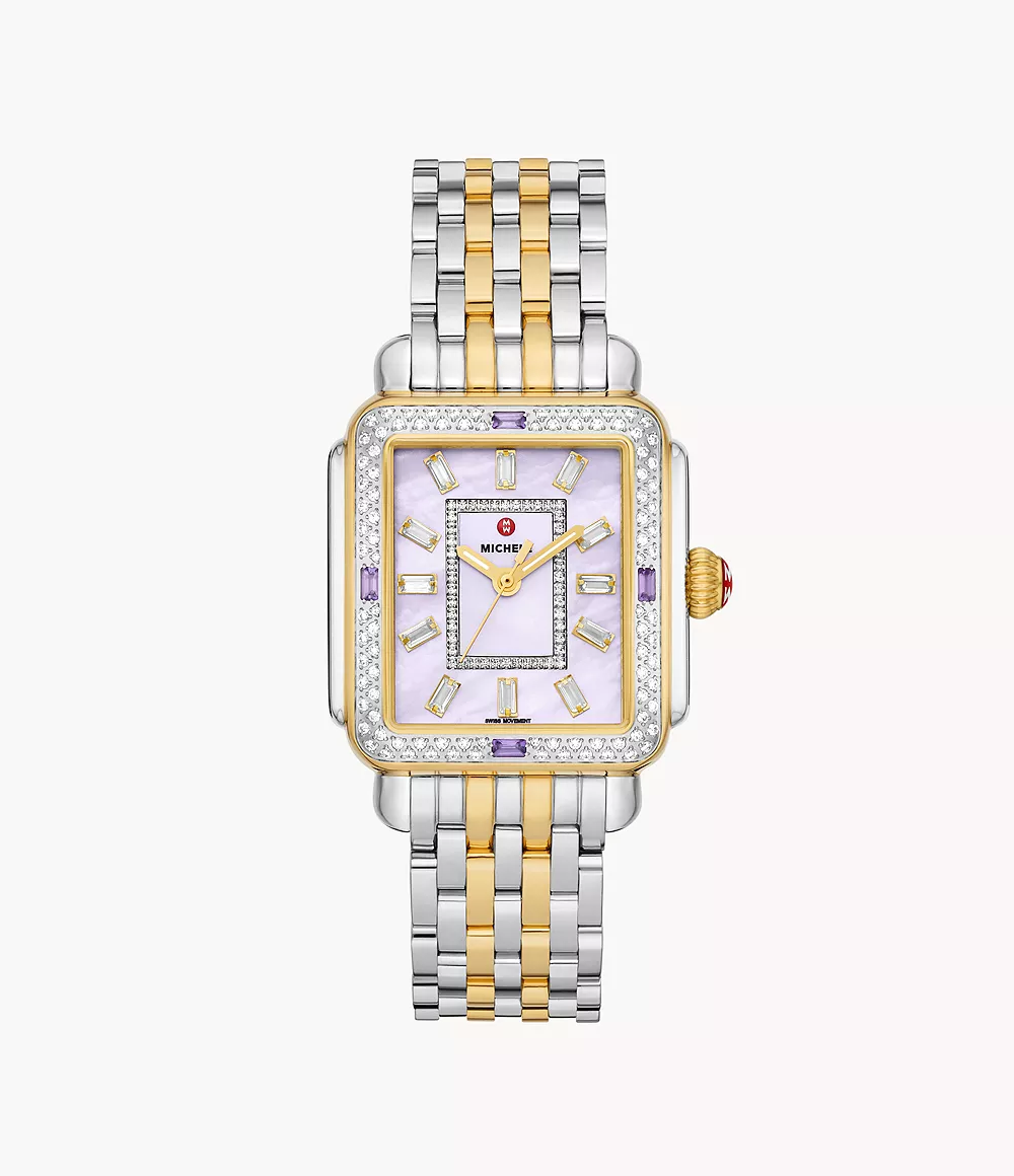 Limited Edition Deco Baguette Charmante Two-Tone 18K Gold-Plated Diamond Watch - MWW06T000263