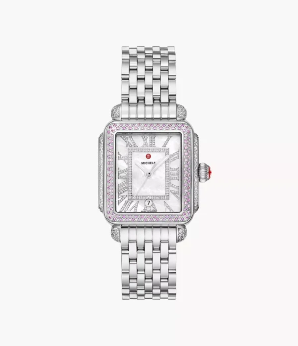 Limited Edition Deco Madison Pink Sapphire Stainless Steel Watch - MWW06T000268