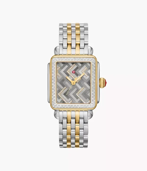 Limited Edition Deco Two-Tone 18K Gold-Plated Mosaic Diamond Watch - MWW06T000272