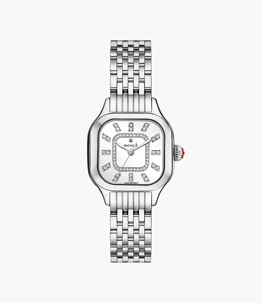 Meggie Stainless Steel Diamond Dial Watch - MWW33B000012