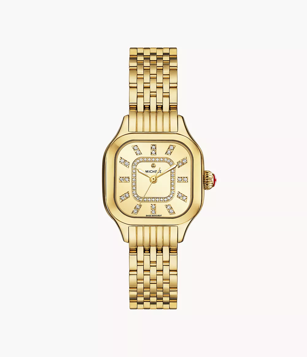 Meggie 18K Gold-Plated Diamond Dial Watch - MWW33B000013